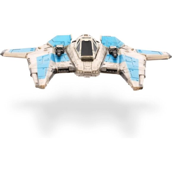 Star Wars Micro Galaxy Squadron Fang Fighter Toy w Mandalorian Figure 5 Inch New - Picture 4 of 11